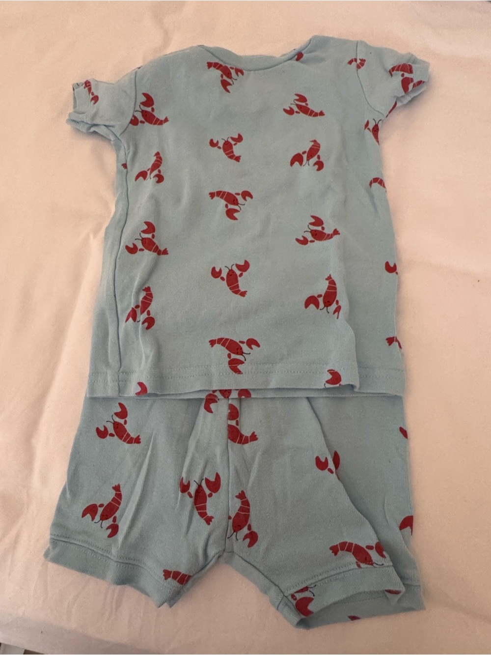 Carters Kids Light Blue Crab-Print Pajama Set